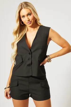 MissPap Womens Pocket Front Waist Coat Co Ord - - Size 8 UK