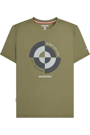 Lambretta Mens Target Quadrant T-Shirt ( Green) Cotton - Size Medium