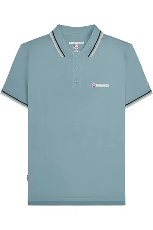 Lambretta Mens SS25 Twin Tip Polo Shirt (Smoke ) Cotton - Size Large