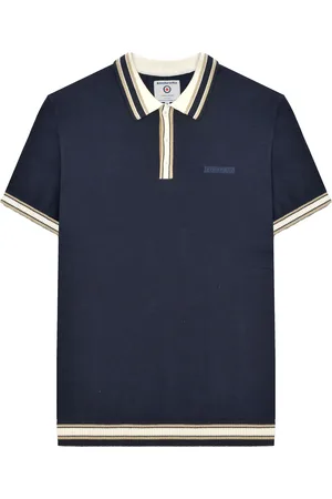 Lambretta Mens SS25 Tipped Knitted Polo Shirt Cotton - Size 2XL