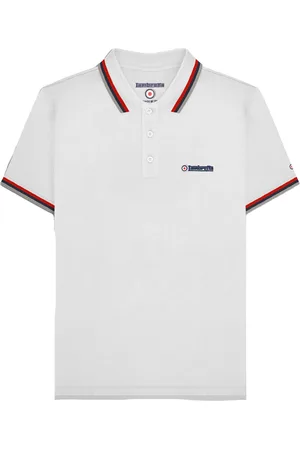 Lambretta Mens SS25 Triple Tipped Polo Shirt ( /Red) Cotton - Size Large