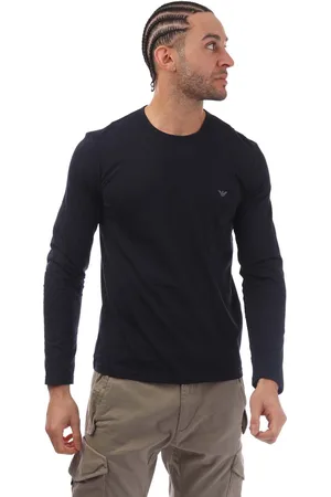 Emporio Armani Mens Long Sleeve T-Shirt in Cotton - Size Small