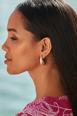 Sosandar Womens Teardrop Stud Earrings - One Size