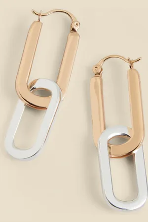 Sosandar Womens & Silver Chain Link Earrings - One Size