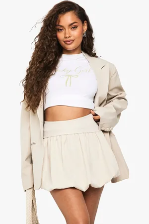 Boohoo Womens Woven Puffball Detail Mini Skirt - - Size 8 UK
