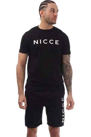 Nicce London Mens Logo Lounge T-Shirt and Short Set in Cotton - Size Small