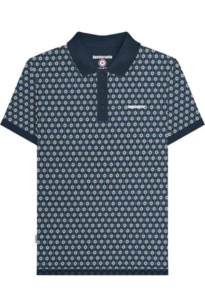 Lambretta Mens Roundel Geometric Big & Tall Polo Shirt ( /Silver) Cotton - Size 4XL