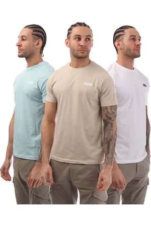 Nicce London Mens Krylbo 3 Pack T-Shirts in Multi colour - Cotton - Size Medium