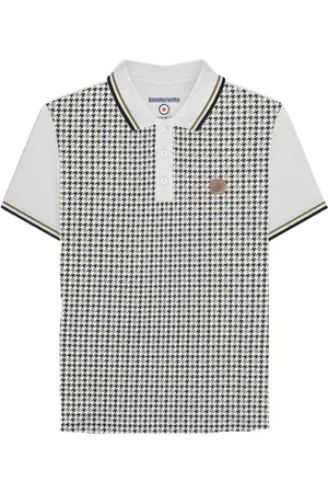 Lambretta Mens SS24 Houndstooth Polo Shirt Cotton - Size 3XL