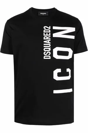 Dsquared2 Mens Icon Vertical Logo T-shirt in Cotton - Size Small