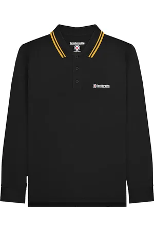 Lambretta Mens Tipped Long-Sleeved Polo Shirt Cotton - Size 4XL