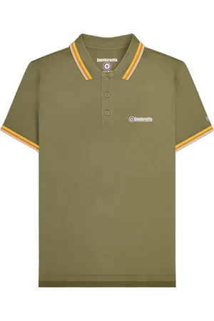Lambretta Mens SS25 Triple Tipped Polo Shirt ( Green) Cotton - Size 3XL