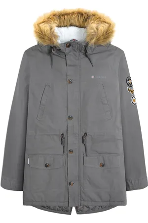 Lambretta Mens Sherpa Lined Parka (Granite) - - Size 4XL