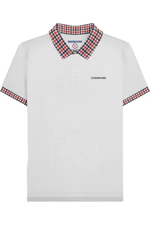Lambretta Mens SS25 Gingham Polo Shirt Cotton - Size Large