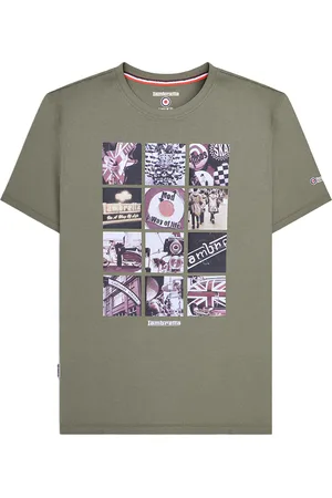 Lambretta Mens SS24 Photo Print T-Shirt ( Green) Cotton - Size Medium