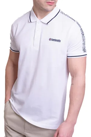 Lambretta Mens SS24 Paisley Taped Polo Shirt Cotton - Size 4XL