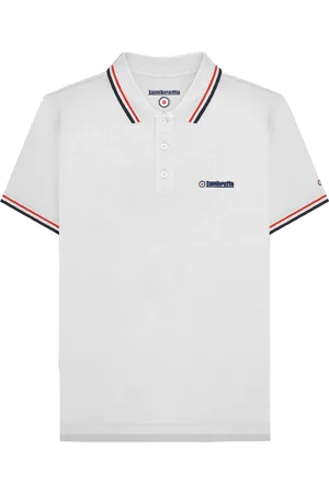 Lambretta Mens SS25 Twin Tip Polo Shirt ( /Red/Navy) Cotton - Size 4XL