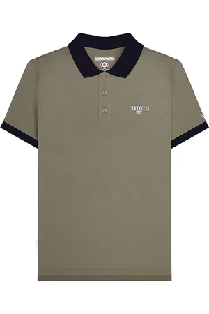 Lambretta Mens Original SS24 Polo Shirt ( Green) Cotton - Size Small