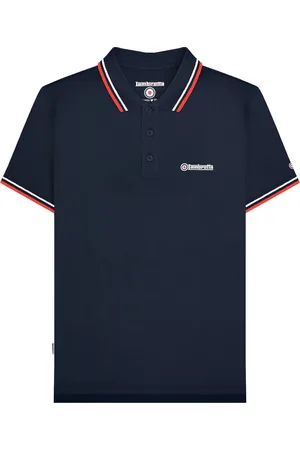 Lambretta Mens SS25 Twin Tip Polo Shirt ( /White) Cotton - Size 4XL