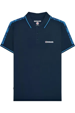 Lambretta Mens SS24 Paisley Taped Polo Shirt Cotton - Size 4XL