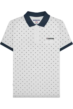 Lambretta Mens AW24 Target Polo Shirt ( /Navy) Cotton - Size Large