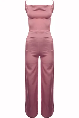 REBELLIOUS FASHION WoMens Satin Cowl Neck Jumpsuit - Size 10 UK