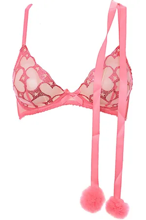 Agent Provocateur Womens Bobbi Lace Pom Pom Tie Neck Bra in - Size 32B