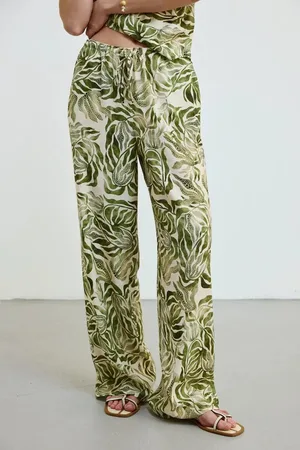 Gusto Womens Printed Wide-Leg Trousers - - Size Small