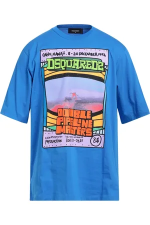 Dsquared2 Mens Double Pipeline Masters Design Skater Fit T-Shirt Cotton - Size Large