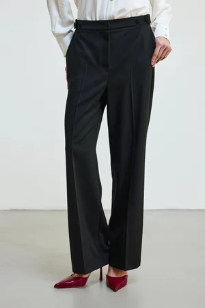 Gusto Womens Straight Cut Trousers With Buttons - - Size X-Large