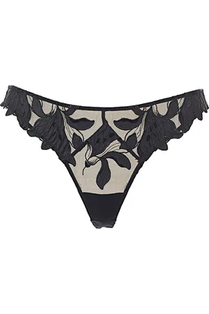 FLEUR DU MAL Womens C/O Lily Embroidery Thong In - Size X-Large