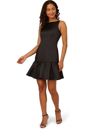 Adrianna Papell Womens Mikado Flounce Hem Midi Dress in - Size 16 UK