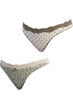 Janira Womens Pack-2 Coquettes Cotton Thongs 1031585 for Women - - Size L/XL