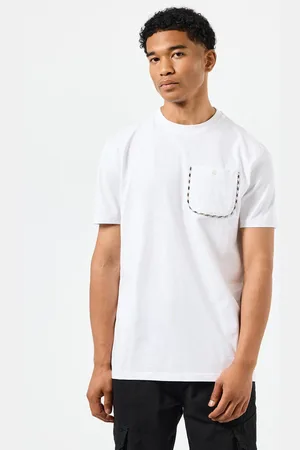 Weekend Offender Mens Sutton Check Detail Pocket T-Shirt in Cotton - Size Small
