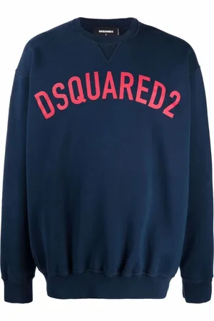 Dsquared2 Mens Curved Logo Navy Sweatshirt Cotton - Size 2XL