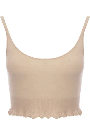 ULLA JOHNSON Womens Elia Bra Ivory Frilled Cashmere Kni in - - Size X-Large