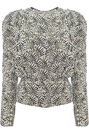 Isabel Marant Womens Zarga Butterfly Print Silk Ls Blouse in - Size 6 UK