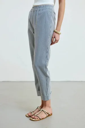 Gusto Womens Striped Trousers - - Size Large