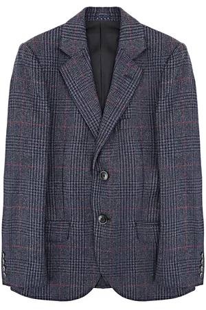 Hackett Boys Wool Blend Check Blazer Jacket In - Size 9-10Y