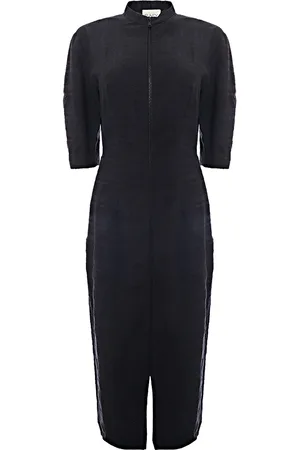 Raey Womens Zip Front Short Sleeve Dress in - Size 8 UK