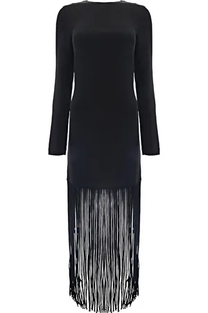 Raey Womens Rouleaux Fringed Long Sleeved Dress in - Size 6 UK