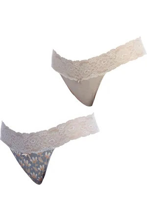 Janira Womens Pack-2 Coquettes Cotton Thongs 1032357 for Women - - Size Small/Medium