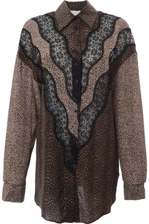 Raey Womens Animal Lace Mix Shirt in - Size 8 UK