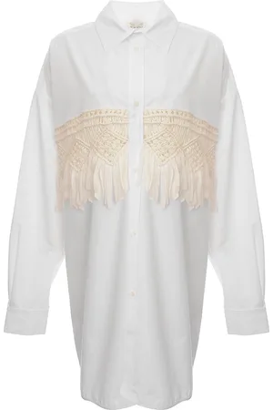 Raey Womens Silk Macrame Insert Shirt in - Size 6 UK