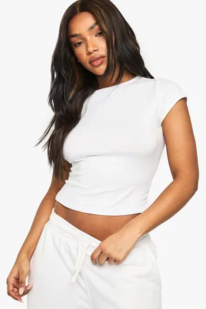 Boohoo Womens Super Soft Cap Sleeve Fitted T-Shirt - - Size 12 UK
