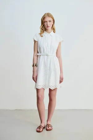 Gusto Womens Belted Embroidered Dress - - Size X-Large