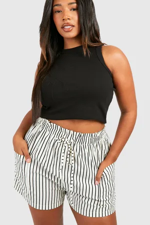 Boohoo Womens Plus Stripe Woven Elasticated Flippy Short - - Size 26 UK