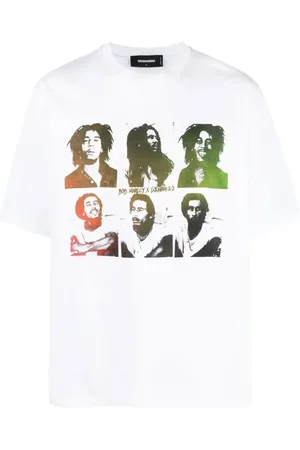 Dsquared2 Mens X Bob Marley Skater Fit T-Shirt Cotton - Size Medium