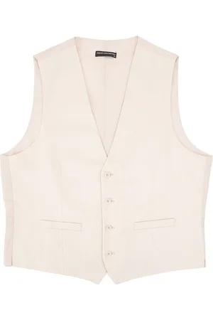 French Connection Mens Stone Slim Fit Linen Suit Waistcoat - - Size X-Large