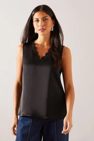 wallis Womens Lace Trim Cami Top - - Size 10 UK